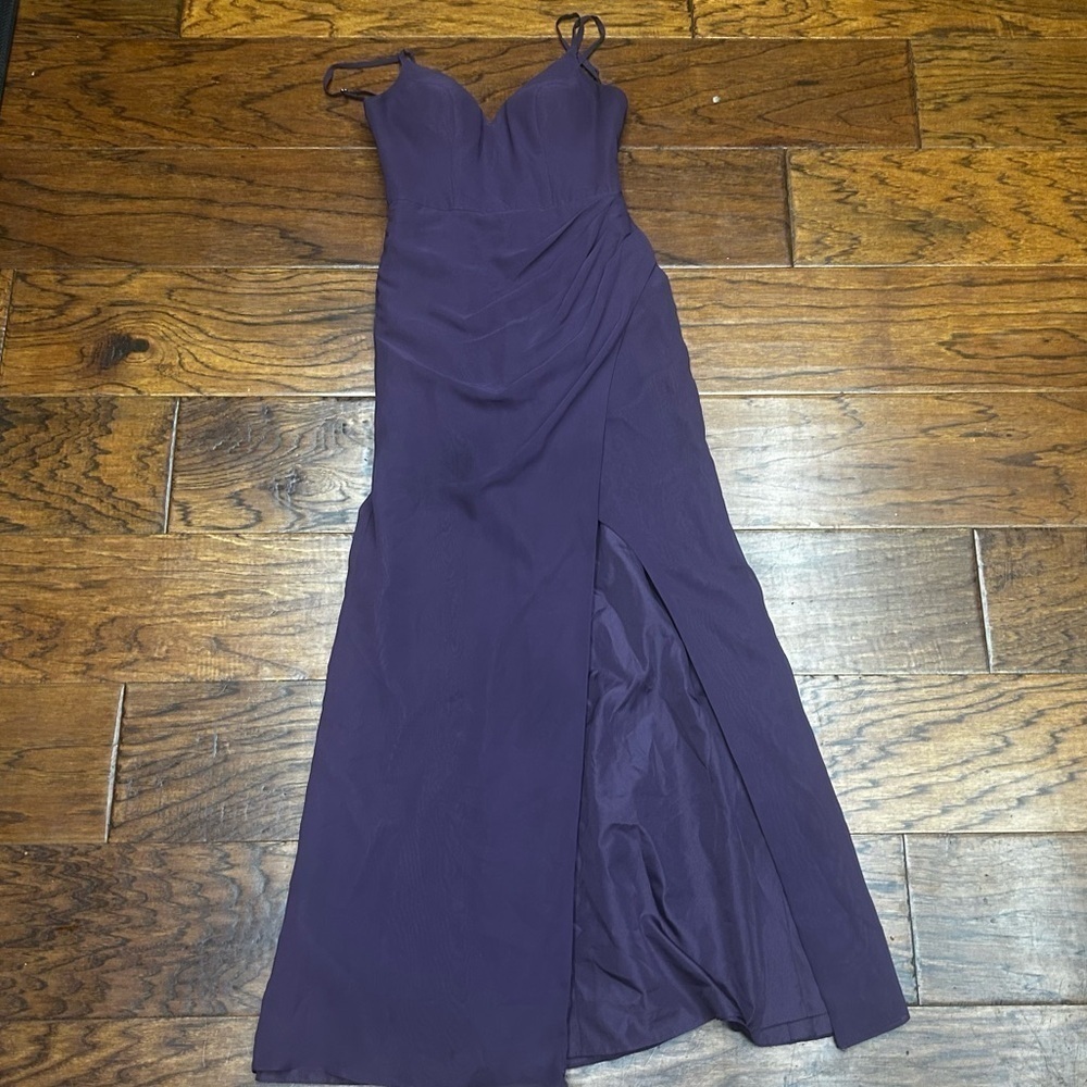 Azazie plum‎ maxi dress
